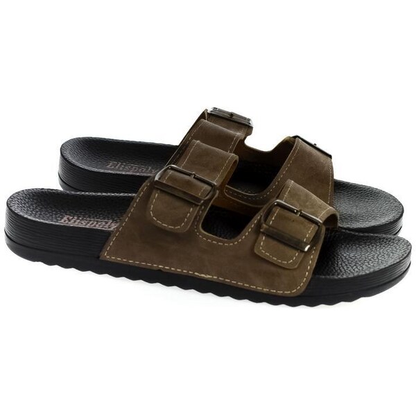 JOHN-C Pánske hnedé šľapky HUTER 37627013