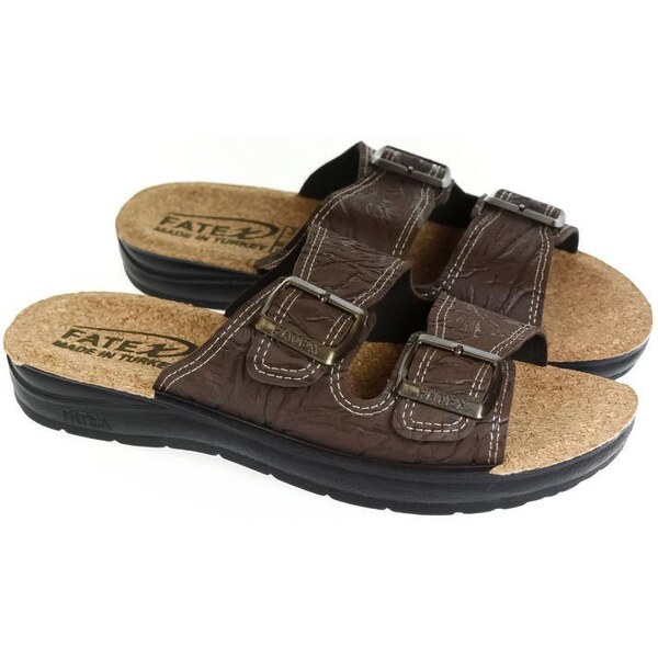 JOHN-C Pánske hnedé šľapky JUTO 37627018