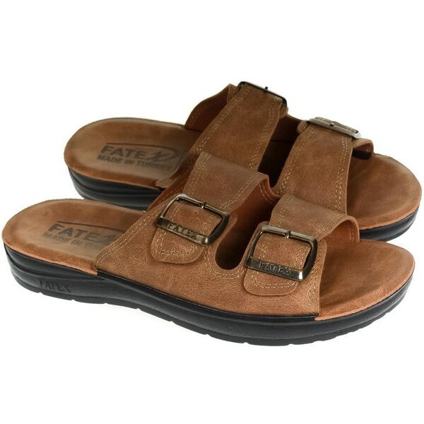 JOHN-C Pánske hnedé šľapky LUJIK 37627021