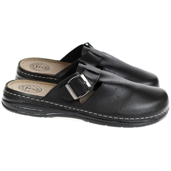 JOHN-C Pánske čierne klinové šľapky VILO 37627034