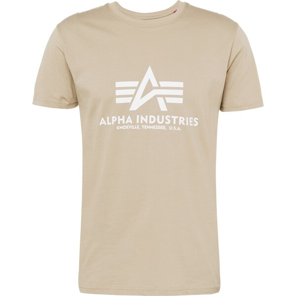 ALPHA INDUSTRIES Tričko piesková / biela 37656202