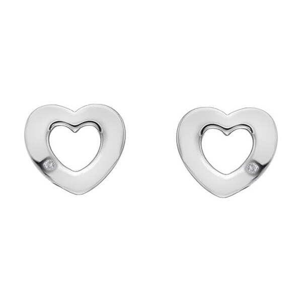 Hot Diamonds Strieborné srdiečkové náušnice s pravými diamantmi 66591551