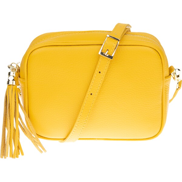 Žltá kožená talianska crossbody kabelka Bala Gialla Chiaro NovaKabelka 37066754