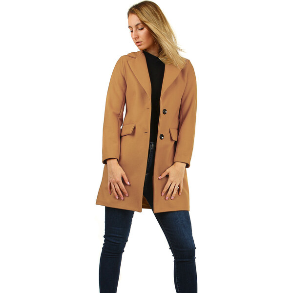 Glara Zimný jednofarebný kabát 37674876