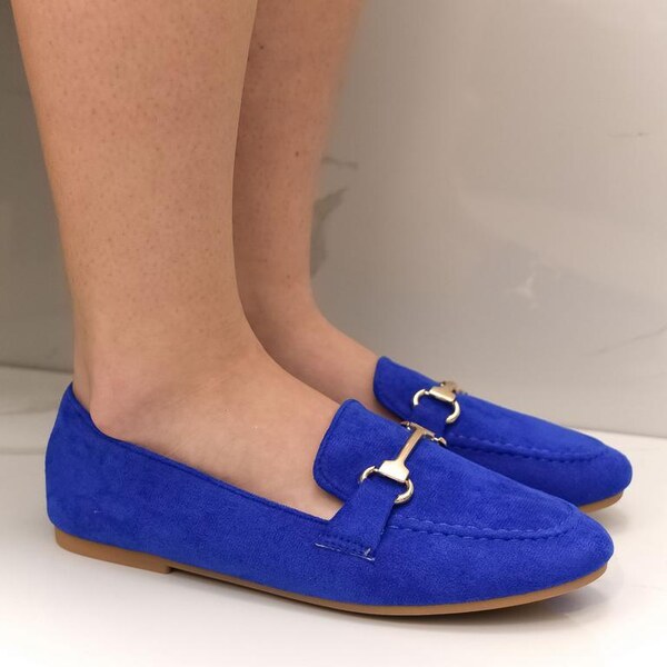 JOHN-C Dámske modré mokasíny GIULLY 37686345