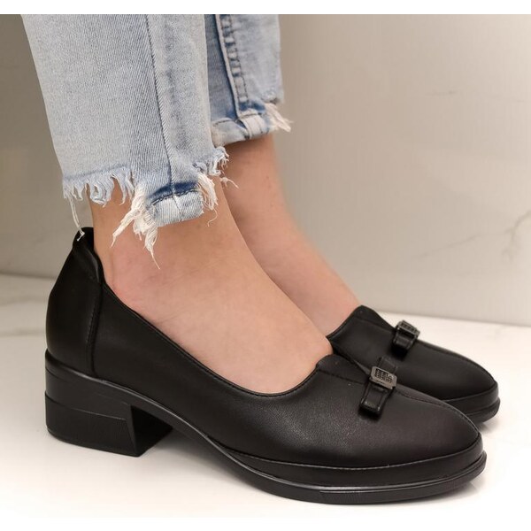 BOSIDO Dámske kožené čierne mokasíny SIRUT 37686363