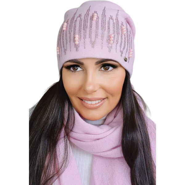 Kamea Ružová dámska štýlová čiapka na zimu Gina, Farba ružová 37700237