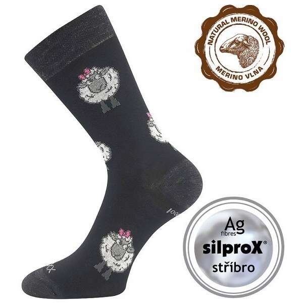 VLNENKA teplé veselé merino ponožky VoXX Čierna 35-38 1 pár 37711893