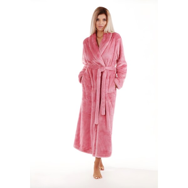 Dámsky župan LILLY extra so šálovým golierom 2120 3352 staroružový - 66095156