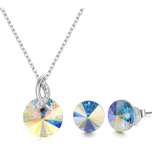 Glory Set náhrdelník a náušnice Simple s krištáľom aurora borealis AB 37751855