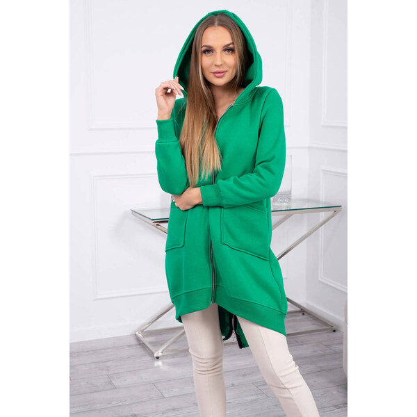 Fashionweek Dlhšie teplá Asymetrická bavlněná mikina se zipem vzadu 62109616