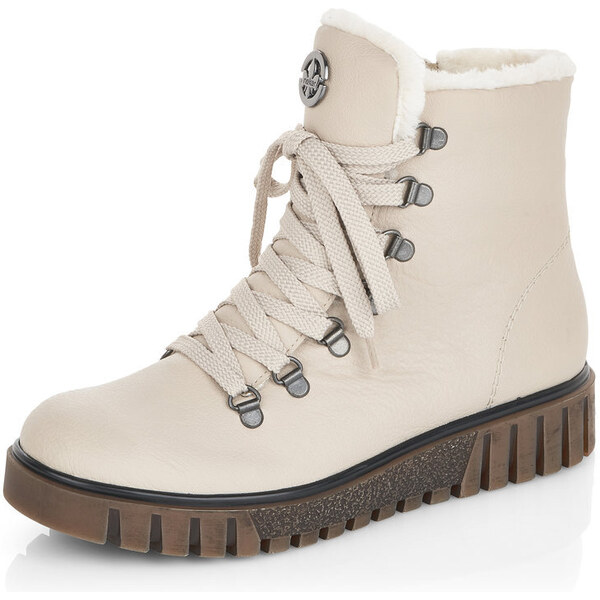 Dámska obuv šnurovacia zateplená Rieker - biela káva 51275892
