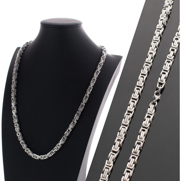 CITY STORM Strieborná retiazka z chirurgickej ocele kráľovský vzor - 66889469