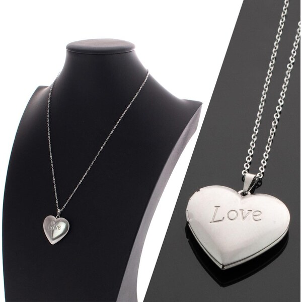 CITY STORM Retiazka so srdcovým medailónom Love - strieborný 66889407