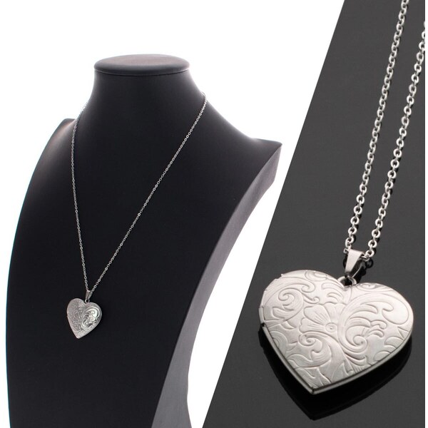 CITY STORM Retiazka so srdcovým medailónom kvety - strieborný 66889406