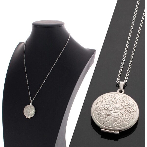 CITY STORM Retiazka s okruhlým medailónom kvety - strieborný 66889165