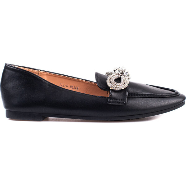 Elegantné dámske mokasíny Shelovet zdobené - Čierna LCL-6B 66146908