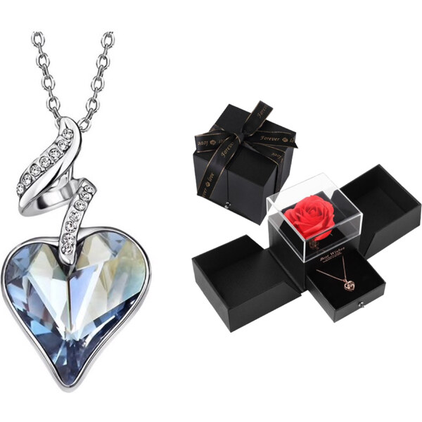 Glory náhrdelník Srdce v darčekovej krabičke s ružou V181 37840542