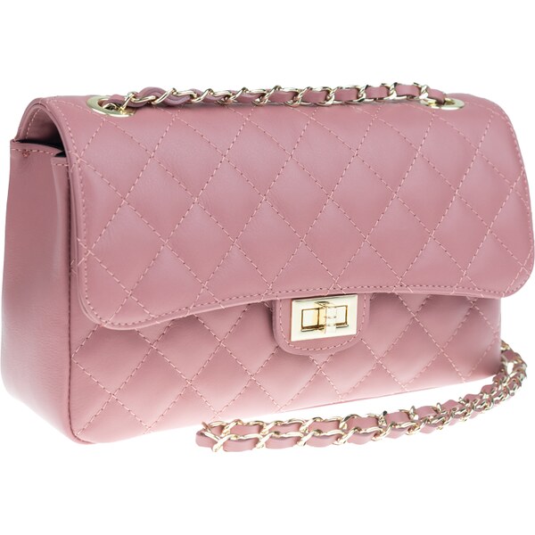 Ružová kožená talianska crossbody kabelka Eliana Rosa Scura 37845123
