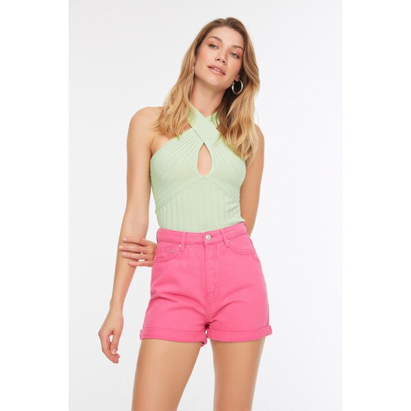 Trendyol Folded Fuchsia Legs Denim Shorts 55091794