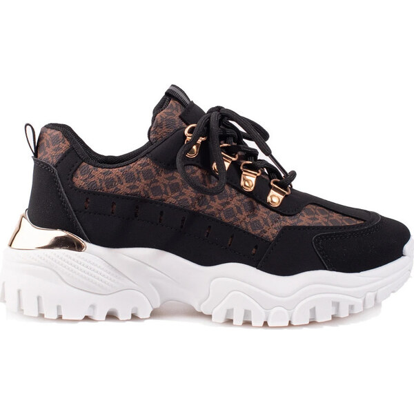 Sneakersy dámske Shelovet - čierne so vzorom JF2985B 66147010