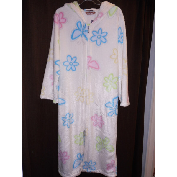 Dámsky 3/4 župan kapucňa / zip - kvety - Vestis 35636270