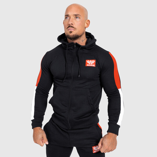Mikina s kapucňou a zipsom Iron Aesthetics Tricolora, čierna 37923233