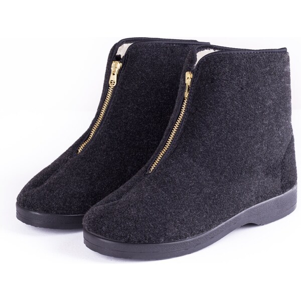 Vlnka Pánske kapce z ovčej vlny na zips čierna veľkosti obuvi - 50220460