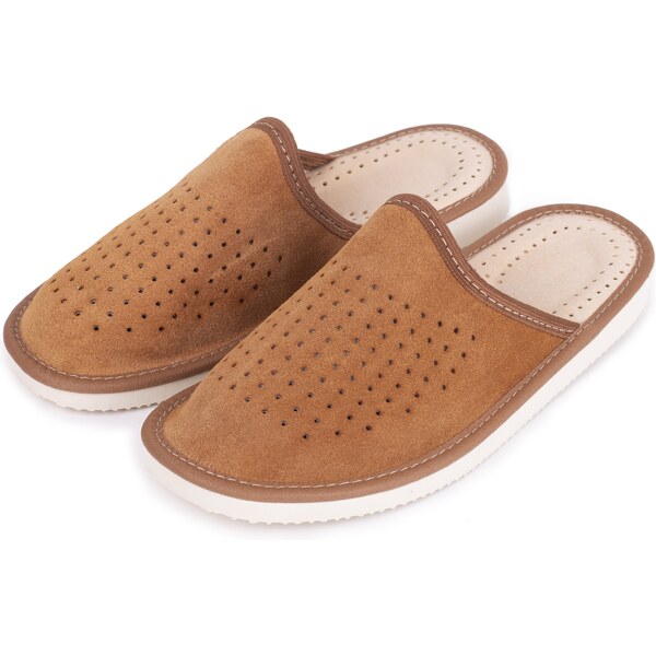 Vlnka Dámske letné kožené papuče hnedá veľkosti obuvi - dospelí 36 9061153