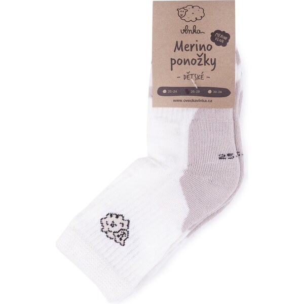 Vlnka Detské ponožky Merino 2 páry béžová 17829413