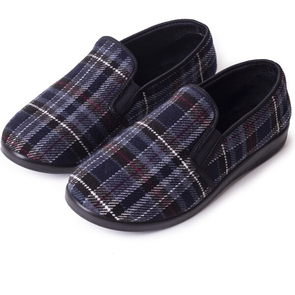 Vlnka Pánske protišmykové papuče káro veľkosti obuvi - dospelí 41 10535294