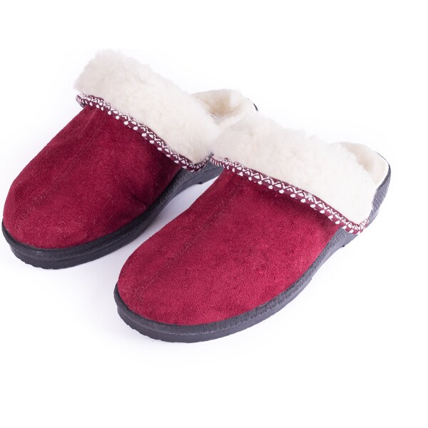 Vlnka Dámske papuče na kline s ovčou vlnou červená veľkosti obuvi - 9061324