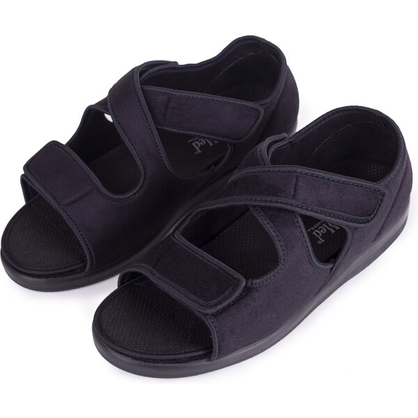 Vlnka Zdravotná obväzová obuv otvorená so širokým otváraním Čierna 12692617