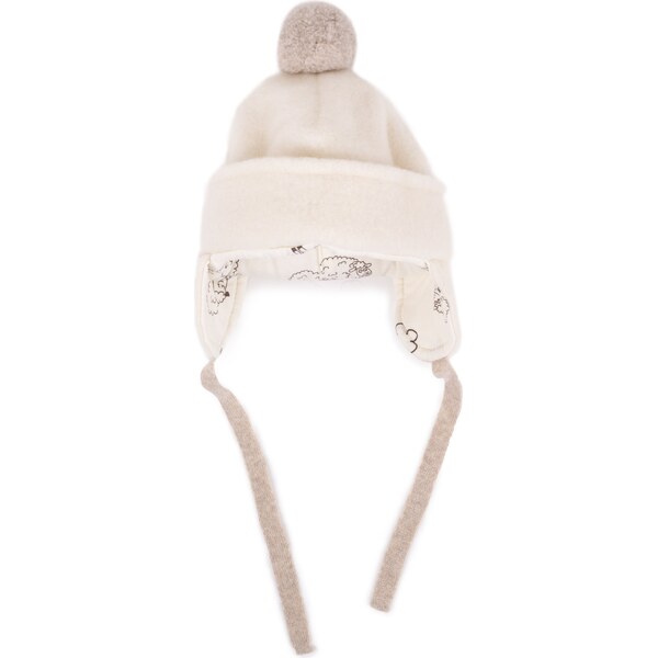 Vlnka Detská čiapka s brmbolcom biela veľkosti oblečenia S 50220464