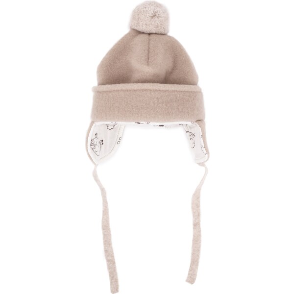 Vlnka Detská čiapka s brmbolcom béžová veľkosti oblečenia S 50220465
