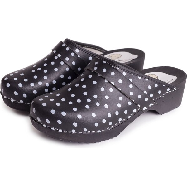 Vlnka Dámske anatomické dreváky bodky čierna veľkosti obuvi - dospelí 21680215