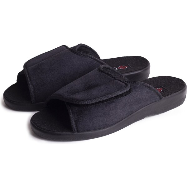 Vlnka Dámske obväzové papuče so suchým zipsom Čierna veľkosti obuvi - 22402052