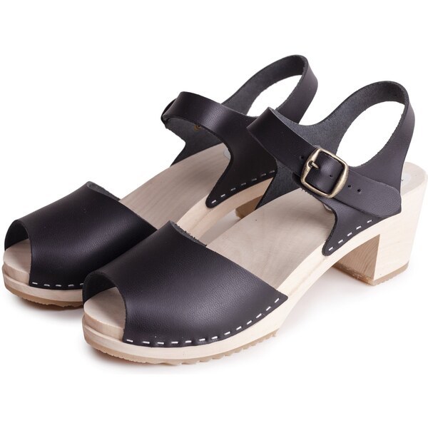 Vlnka Dámske dreváky na podpätku čierna veľkosti obuvi - dospelí 39 22578673