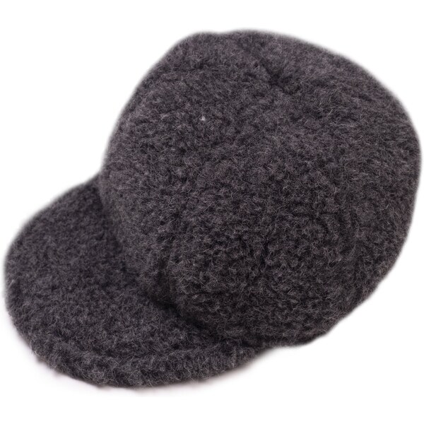 Vlnka Ušianka z ovčej vlny so šiltom Tmavo sivá veľkosti oblečenia M 50220469