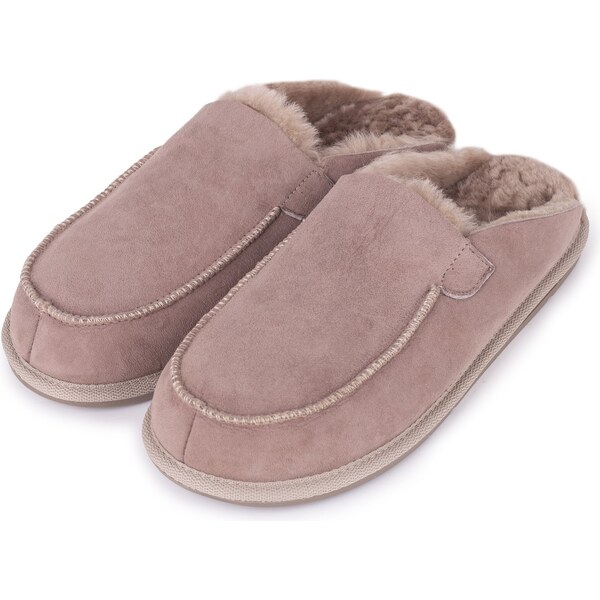 Vlnka Pánske kožené papuče s ovčou vlnou Erik béžová veľkosti obuvi - 24499653