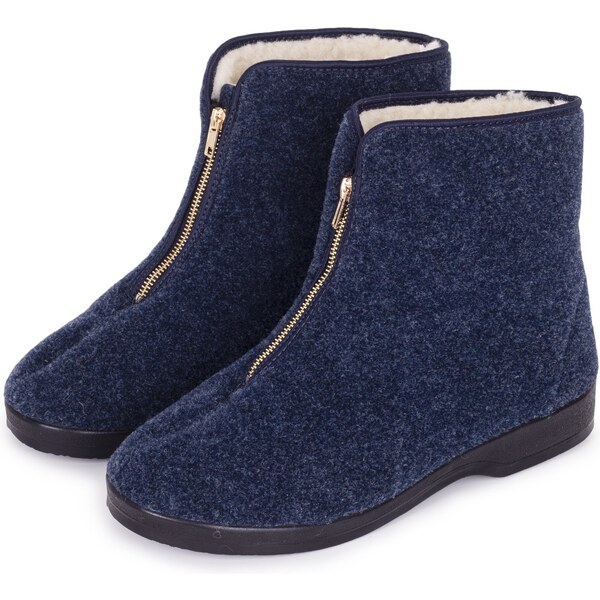 Vlnka Pánske kapce z ovčej vlny na zips modrá veľkosti obuvi - dospelí 50220482