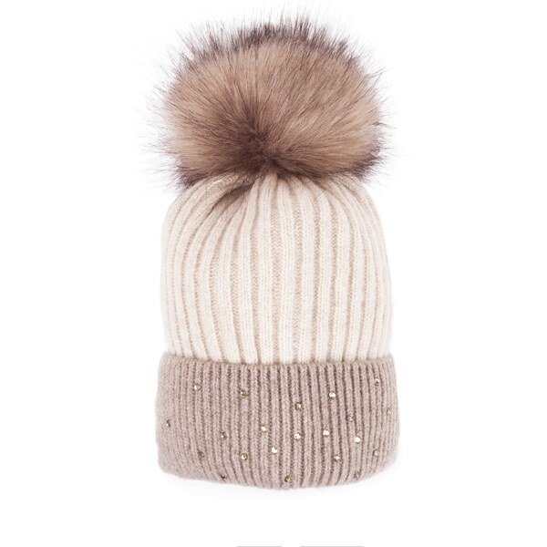 Vlnená čiapka Vlnka V05 hneda 50220486