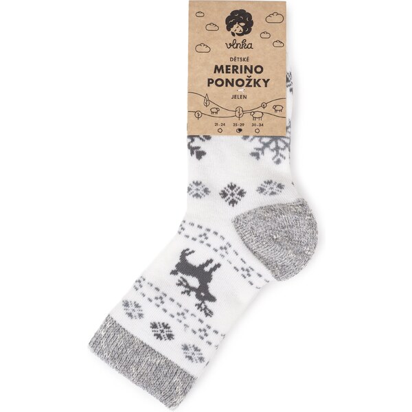 Vlnka Detské ponožky Merino jeleň sivá 27931406