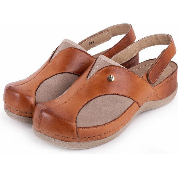 Sanja Ristić Dámske kožené sandále na hallux Lívia hnedá veľkosti 65796936