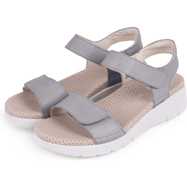 Vlnka Dámske kožené sandále Adina sivá veľkosti obuvi - dospelí 38 65158903