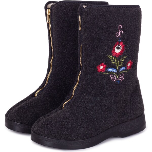 Vlnka Dámske kapce z ovčej vlny na zips folklór veľkosti obuvi - 50220503