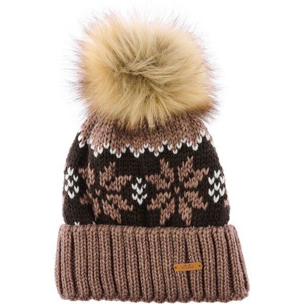 Vlnená čiapka Vlnka V14 hnedá 50220537