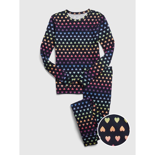 Tmavomodré dievčenské pyžamo so srdiečkami GAP 50641007