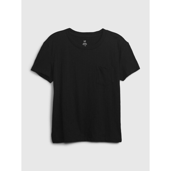 Čierne dievčenské tričko s vrecúškom GAP 50536134