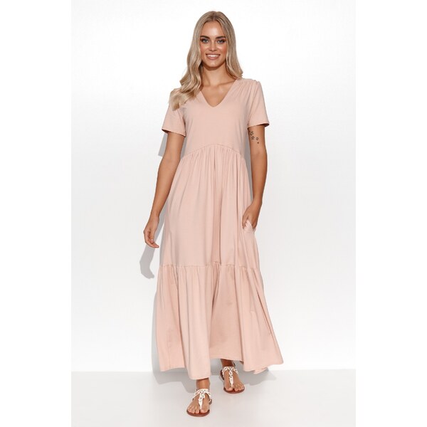 Makadamia Maxi šaty M549 | púdrovo ružová M549 63395437